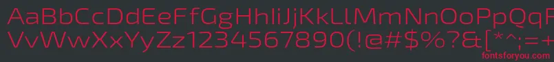 Exo2Lightexpanded Font – Red Fonts on Black Background
