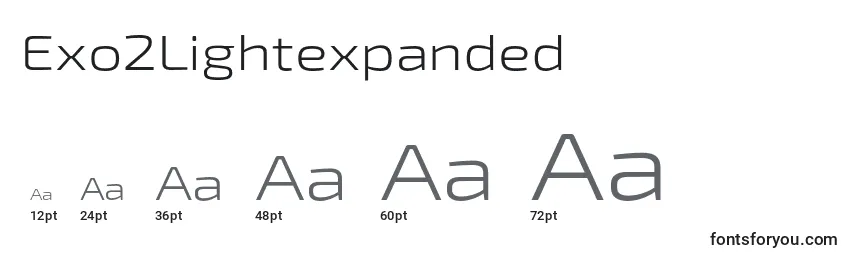 Размеры шрифта Exo2Lightexpanded