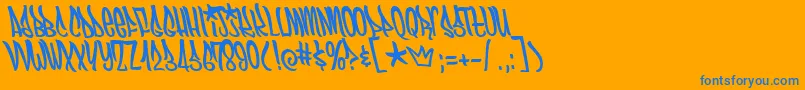 Funboy Font – Blue Fonts on Orange Background