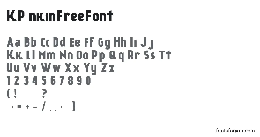 Schriftart KР°nkinFreeFont – Alphabet, Zahlen, spezielle Symbole