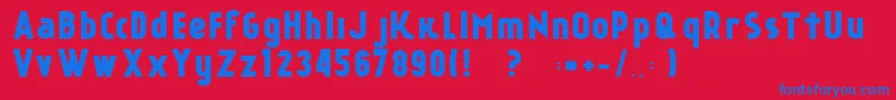 Police KР°nkinFreeFont – polices bleues sur fond rouge