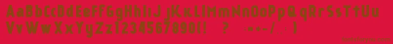 Czcionka KР°nkinFreeFont – brązowe czcionki na czerwonym tle