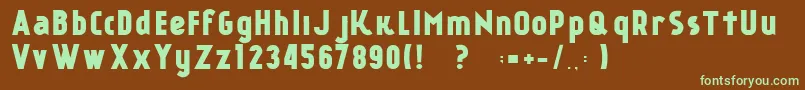 KР°nkinFreeFont Font – Green Fonts on Brown Background
