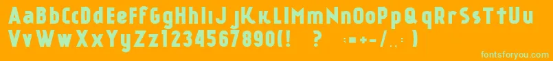 KР°nkinFreeFont Font – Green Fonts on Orange Background
