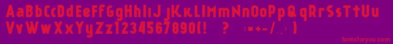 Fonte KР°nkinFreeFont – fontes vermelhas em um fundo violeta