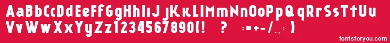 フォントKР°nkinFreeFont – 赤い背景に白い文字