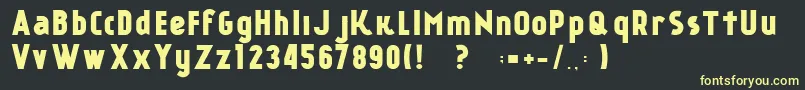 KР°nkinFreeFont Font – Yellow Fonts on Black Background