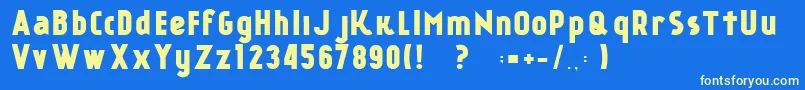 フォントKР°nkinFreeFont – 黄色の文字、青い背景
