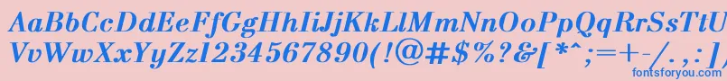 フォントBodoniC – ピンクの背景に青い文字