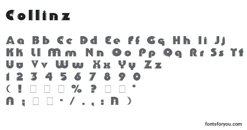 Schriftart Collinz – Alphabet, Zahlen, spezielle Symbole