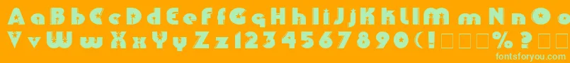 Collinz Font – Green Fonts on Orange Background