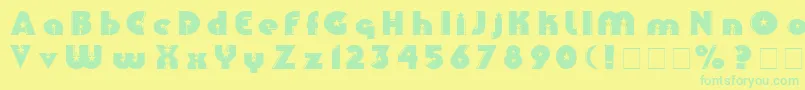 Collinz Font – Green Fonts on Yellow Background