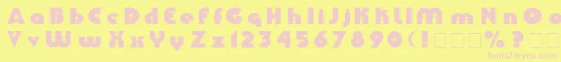 Collinz-Schriftart – Rosa Schriften auf gelbem Hintergrund