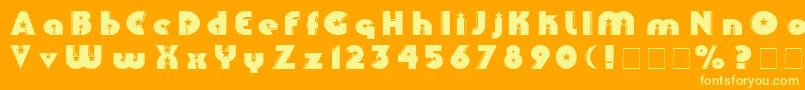 Collinz Font – Yellow Fonts on Orange Background