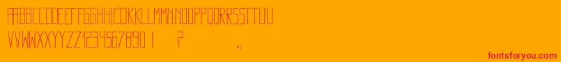 BadasstypographyRegular-Schriftart – Rote Schriften auf orangefarbenem Hintergrund