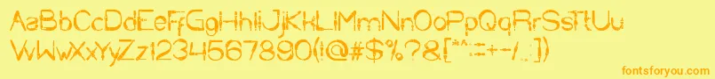 Copper Font – Orange Fonts on Yellow Background