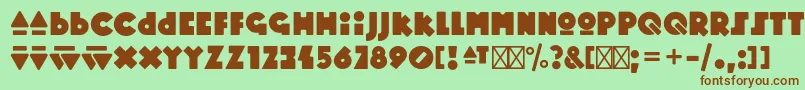 MopsterRegular-fontti – ruskeat fontit vihreällä taustalla