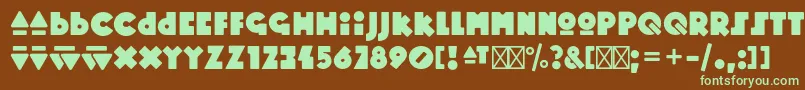 MopsterRegular Font – Green Fonts on Brown Background