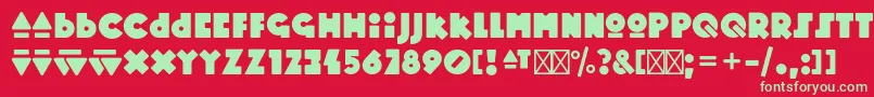 MopsterRegular Font – Green Fonts on Red Background