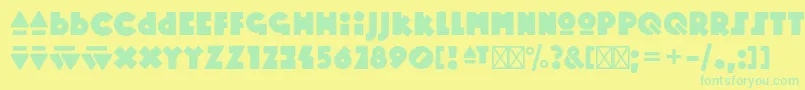 Czcionka MopsterRegular – zielone czcionki na żółtym tle
