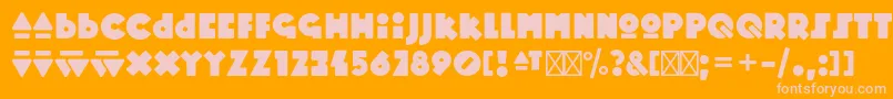 MopsterRegular-fontti – vaaleanpunaiset fontit oranssilla taustalla