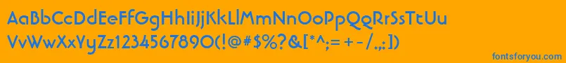 LinotypebanjomanBold Font – Blue Fonts on Orange Background