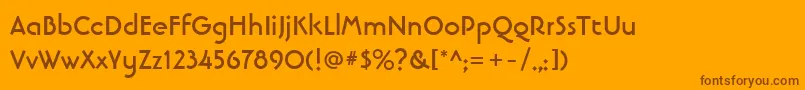 LinotypebanjomanBold Font – Brown Fonts on Orange Background