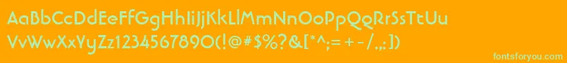 LinotypebanjomanBold Font – Green Fonts on Orange Background