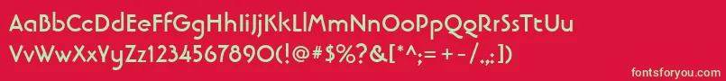 LinotypebanjomanBold Font – Green Fonts on Red Background