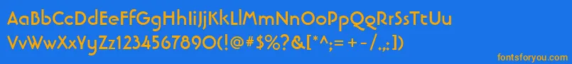 LinotypebanjomanBold Font – Orange Fonts on Blue Background