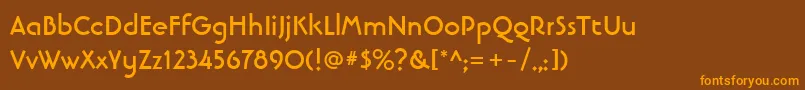 LinotypebanjomanBold Font – Orange Fonts on Brown Background