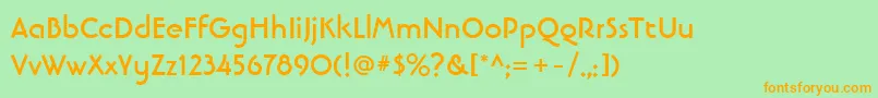 LinotypebanjomanBold Font – Orange Fonts on Green Background