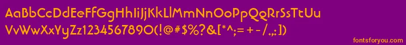 LinotypebanjomanBold Font – Orange Fonts on Purple Background