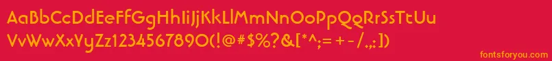 LinotypebanjomanBold Font – Orange Fonts on Red Background