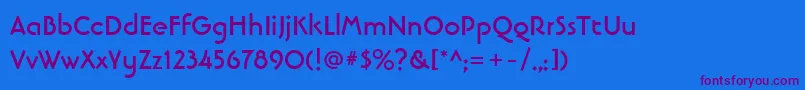 LinotypebanjomanBold Font – Purple Fonts on Blue Background