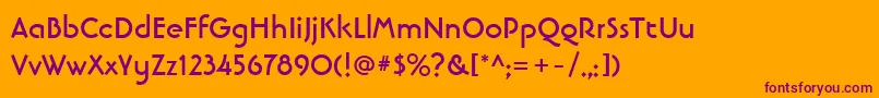 LinotypebanjomanBold Font – Purple Fonts on Orange Background