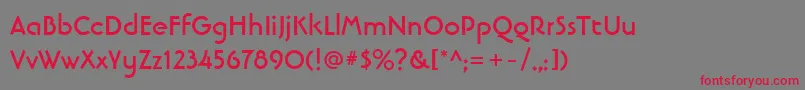 フォントLinotypebanjomanBold – 赤い文字の灰色の背景