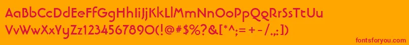 フォントLinotypebanjomanBold – オレンジの背景に赤い文字