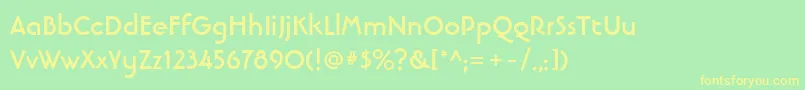 LinotypebanjomanBold Font – Yellow Fonts on Green Background