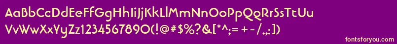 LinotypebanjomanBold Font – Yellow Fonts on Purple Background
