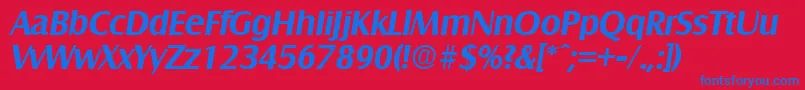 SalzburgDemiboldita Font – Blue Fonts on Red Background