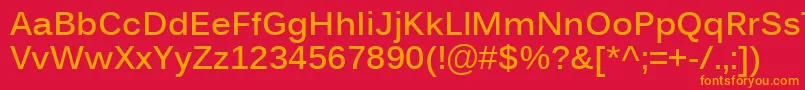 フォントKalingaBold – 赤い背景にオレンジの文字