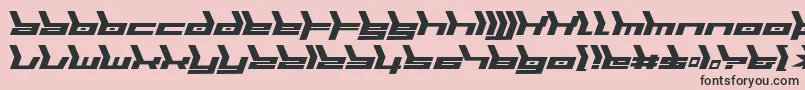 Biomechanic-Schriftart – Schwarze Schriften auf rosa Hintergrund