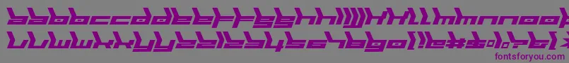 Biomechanic-Schriftart – Violette Schriften auf grauem Hintergrund