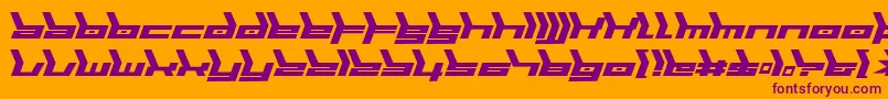 Biomechanic Font – Purple Fonts on Orange Background