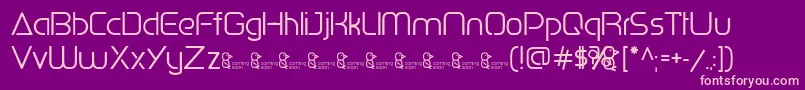 PenguinSans0.500-fontti – vaaleanpunaiset fontit violetilla taustalla