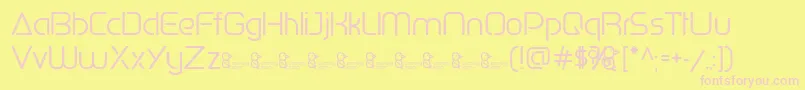 PenguinSans0.500-Schriftart – Rosa Schriften auf gelbem Hintergrund
