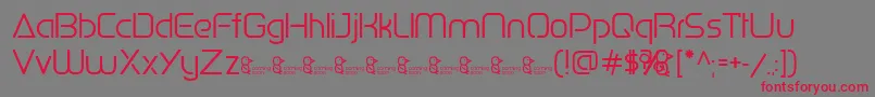 フォントPenguinSans0.500 – 赤い文字の灰色の背景