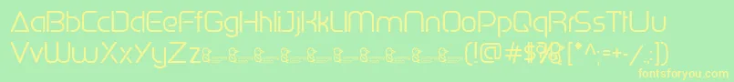 フォントPenguinSans0.500 – 黄色の文字が緑の背景にあります