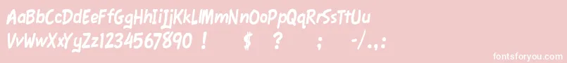 Fonte Fawn – fontes brancas em um fundo rosa